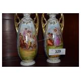 Pr. Austria vases, Very well decorated w/ lady &