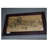 Oak framed, English hunt scene