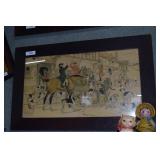 Oak framed, English hunt scene, gentlemen on