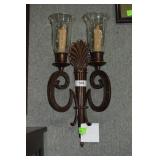 2 Heavy Bronze finish ornate wall sconces