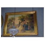 Beautiful ornate gold framed print, young