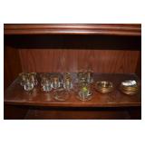 Mid- Century espresso set, clear glass w/ gold