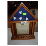 Memorial for USS Arizona including flag