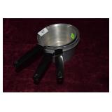 3 Griswold aluminum cook pots with Bakelite