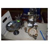 4 Pcs Silver Plate-footed Bowl/coffee Pot/glass