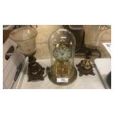 Pair of torched lamps with ornate metal brass and