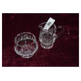 Waterford Lismore pattern footed creamer & Sugar