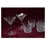 2 Waterford martini glasses & 4 Waterford highbals