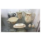 Hall Autumn Leaf dinner service pieces.  7 pcs to