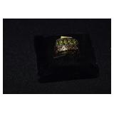 Sterling & Peridot ring 7.6gtw