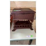 Shoeshine box.Lower storage for rags etc Upper