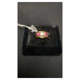 10kt Ruby & diamond ring sz8 5gtw