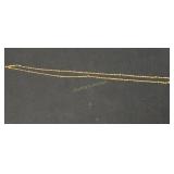 14kt Chain Necklace With Bead Design, 2 Small