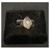 14kt Onyx & Diamond Ring Sz 5.5, 3.6gtw