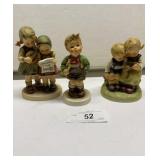 3 Hummel figurines: School kids, trumpet boy, &