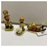 Goebel & 2 Hummel style figurines: musician,
