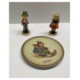 1975 Hummel plate, horn player & girl with