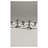 Pair of 3 light candelabras 5" H
