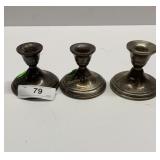 3 Sterling Weighted Candlesticks