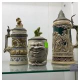 3 unique German steins incl squat Rutabega,