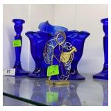 6609 - 6pcs Cobalt Glass: 2 Sherbet Glasses,