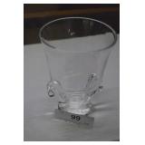 Steuben double handled 6" vase