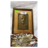 34 Presidential Silverplate spoons & FDR Wall Art