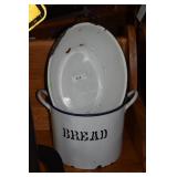 2 Black and White Enamel Pans