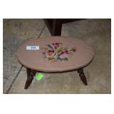 Floral Pattern Needle Point Foot Stool