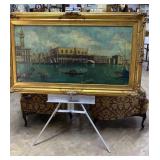 Framed oil enhanced print of Vientiane waterfront