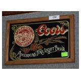 "Coors" Beer Wood Framed Wall Plaque