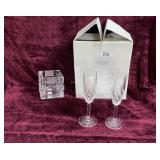 2 Marquis Waterford Goblets & Square Candy Dish