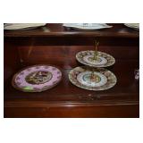 2- 10 1/4" Plates, Gold Trim W/ Lavender