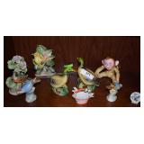 1- royal crown robin w/ flowers, 6 1/2"h, 1- Oreo