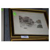 Pr. Prints, 1- signed J. Blix, titled swan lake,