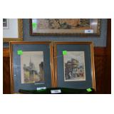 Pr. European prints of city life, signed?,