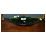 Decorative green art glass center dish