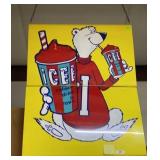 ICEE coldest drinks in town 2pc 2 sided painted