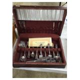 50+pcs Rogers Rosalie pattern silverware in chest