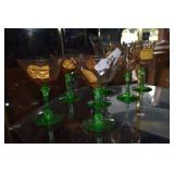 7 Watermelon glasses incl. 3 wine glasses &
