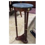 27" H marble topped 3 legged phone stand