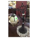 Swing Arm Lamp w/ beaded glass shade
