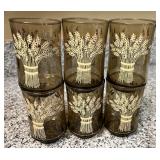 Vtg Libbey Franco Flower Wheat Juice Glasses (4)