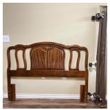 Solid Wood Headboard & Metal Bed Frame