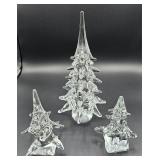 Vintage Murano Clear Glass Christmas Trees (3)