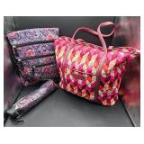 Vera Bradley Handbag & Misc Travel Bag w/ Umbrella