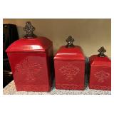 Set of 3 Ceramic Kitchen Canisters