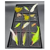 Hand Tied Fishing Flies in Storage Case