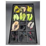 Hand Tied Fishing Flies in Storage Case