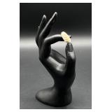 14k Gold Inlays Art Deco Shrimp Ring - Sz 5.5ï¿½